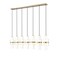 Z-Lite Cayden Linear Chandelier, 7-Light, 4.75in W x 54in L x 16.75in H, Modern Gold/Clear, Etched Opal 1946P-7L-MGLD - alternate 1